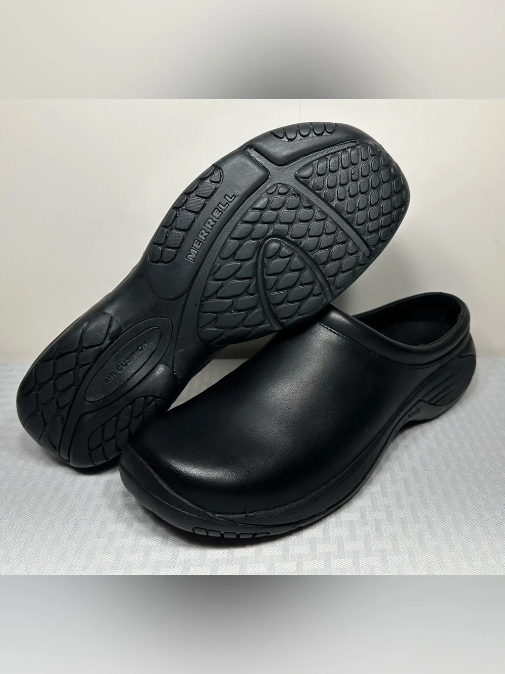 Merrell Encore Gust Clogs Black Leather J66171 Men's 13 Comfort Shoe Slip On EXC - Picture 1 of 10